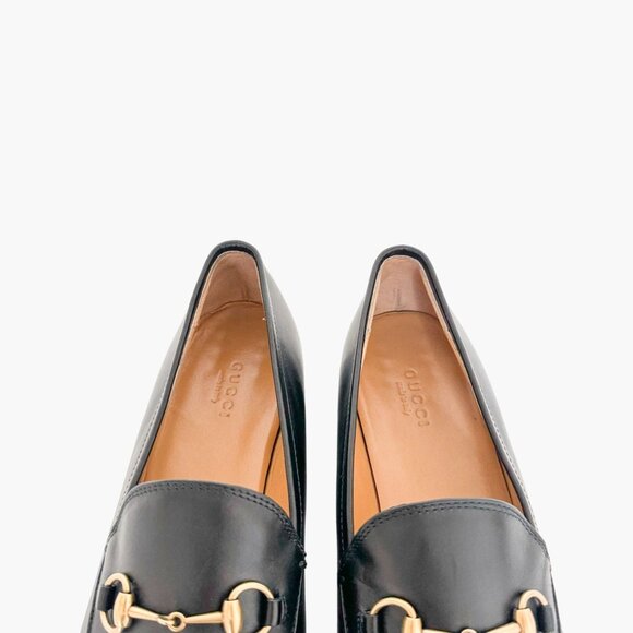 Gucci Jordaan Horsebit Loafer EU 40 US 10 Black Leather Buckle Flat Dress Shoe - Picture 4 of 16